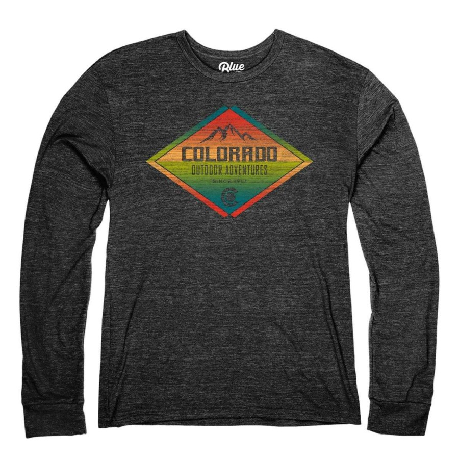 Clothing * | Men'S Blue 84 Colorado Mountains Outdoor Adventures Long Sleeve T-Shirt Black