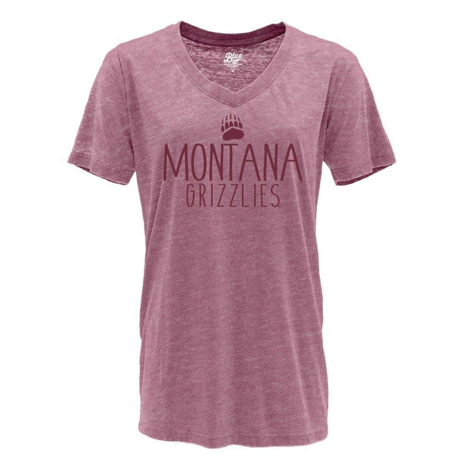 Fan Shop * | Blue 84 Women'S Montana Grizzlies Whammy T-Shirt Cranberry