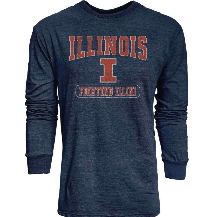 Fan Shop * | Blue 84 Illinois Fighting Illini Quickslant Long Sleeve Shirt Navy