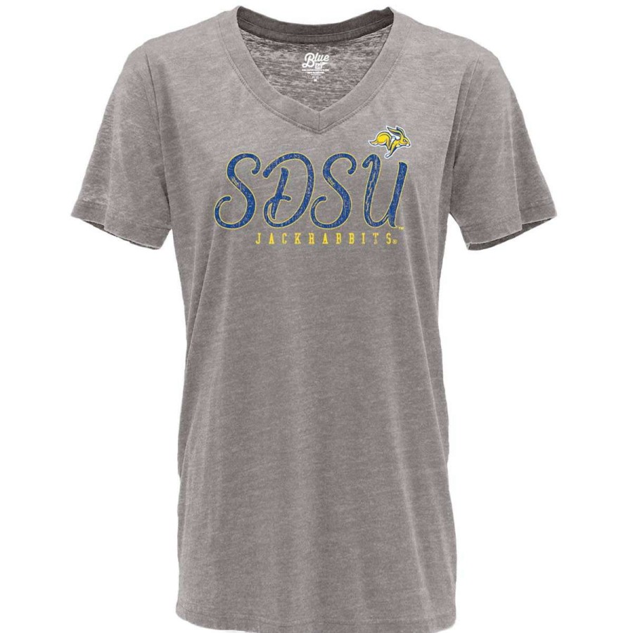 Fan Shop * | Blue 84 Women'S South Dakota State Jackrabbits Flipbash T-Shirt Light Grey