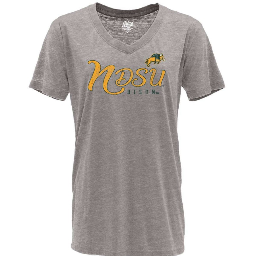 Fan Shop * | Blue 84 Women'S North Dakota State Bison Flipbash T-Shirt Light Grey