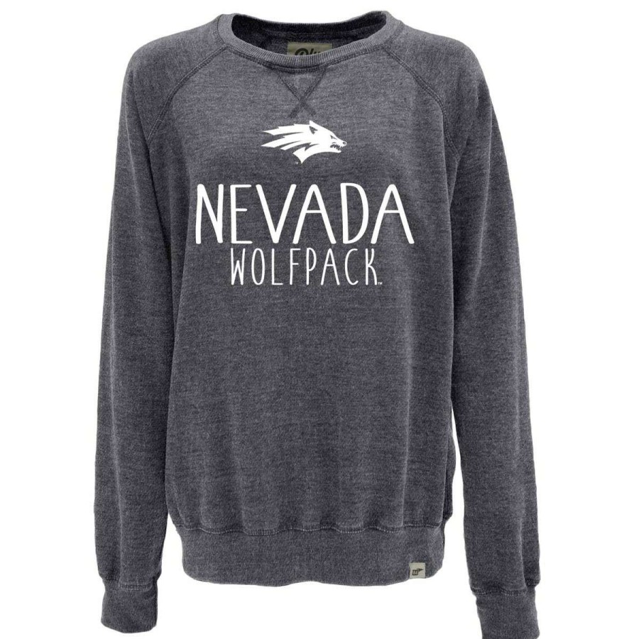 Fan Shop * | Blue 84 Women'S Nevada Wolf Pack Whammy Crewneck Sweatshirt Navy