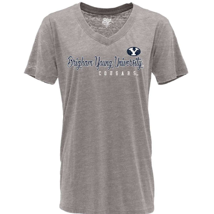 Fan Shop * | Blue 84 Women'S Byu Cougars Flipbash T-Shirt Light Grey