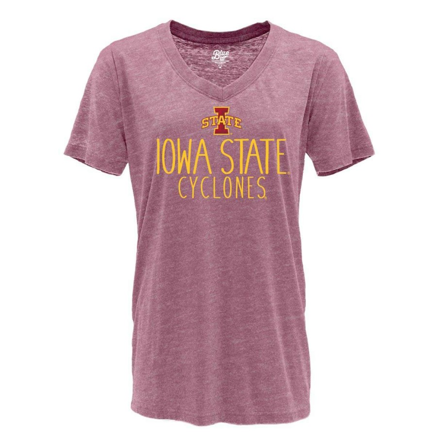 Fan Shop * | Blue 84 Women'S Iowa State Cyclones Whammy T-Shirt Cranberry