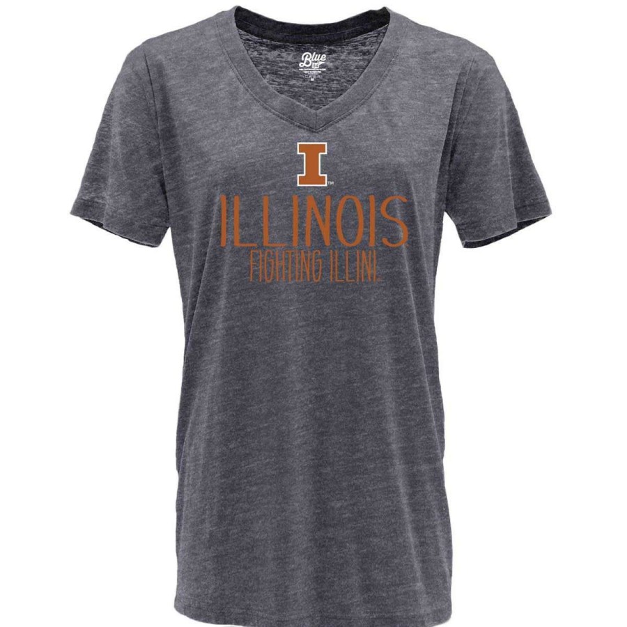 Fan Shop * | Blue 84 Women'S Illinois Fighting Illini Whammy T-Shirt Navy