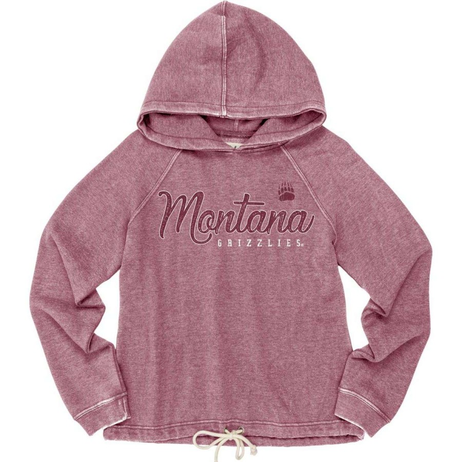 Fan Shop * | Blue 84 Women'S Montana Grizzlies Flipbash Hoodie Cranberry