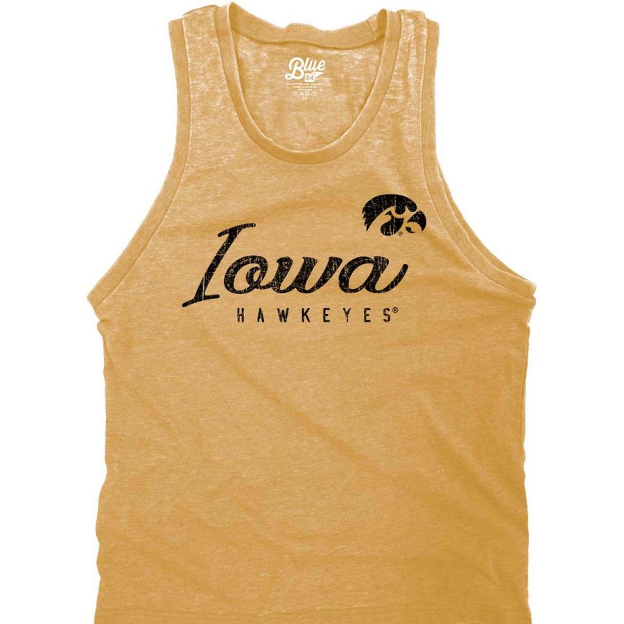 Fan Shop * | Blue 84 Women'S Iowa Hawkeyes Flipbash Tank Mustard