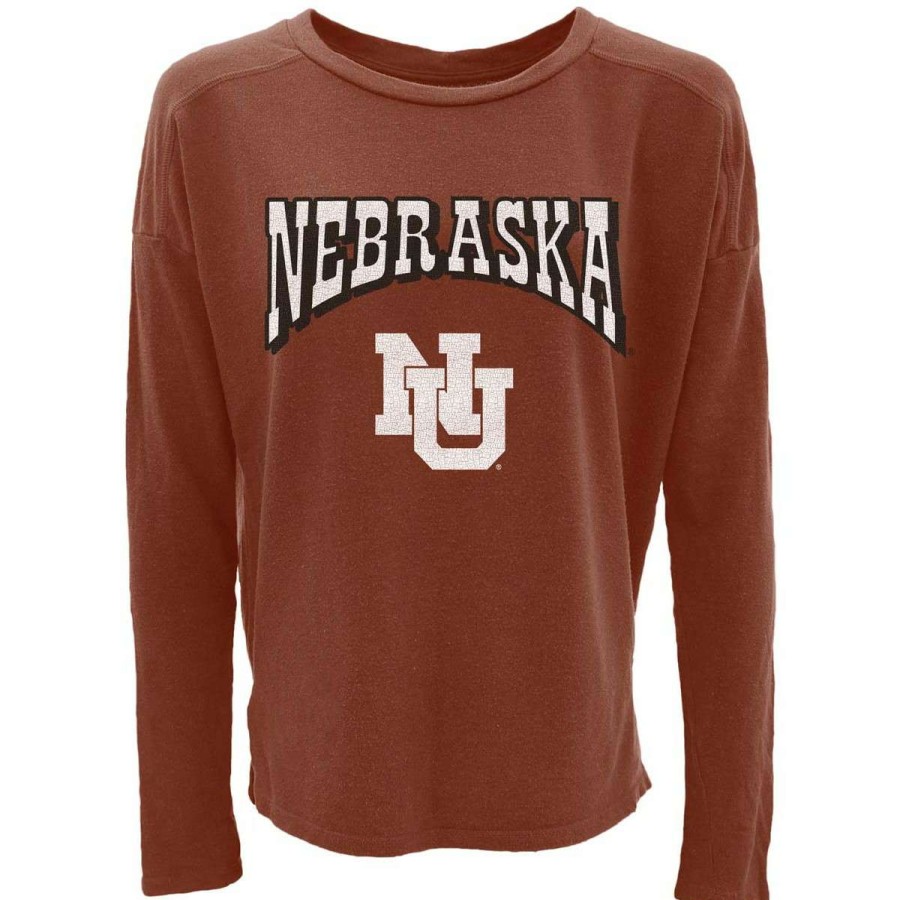 Fan Shop * | Blue 84 Women'S Nebraska Cornhuskers Faceoff Long Sleeve Shirt Red