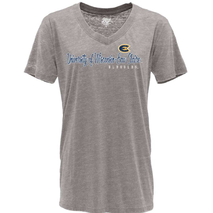 Fan Shop * | Blue 84 Women'S Uw-Eau Claire Blugolds Flipbash T-Shirt Light Grey