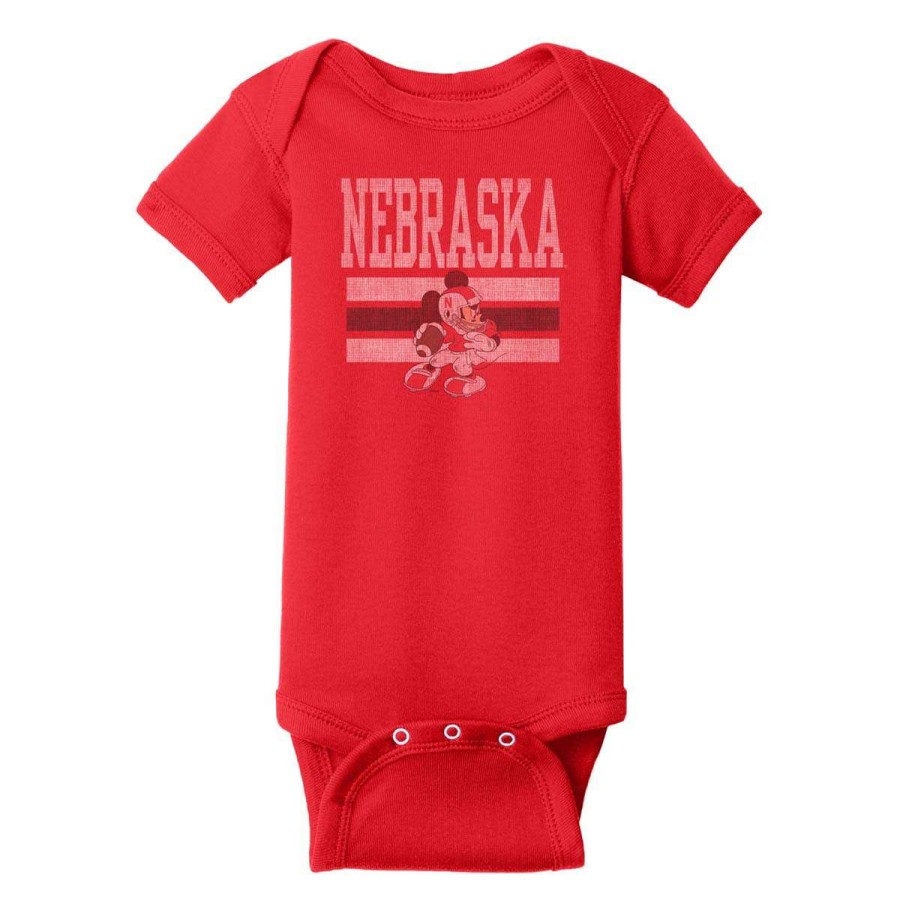 Fan Shop * | Blue 84 Infant Nebraska Cornhuskers Disney Qb Onesie Red