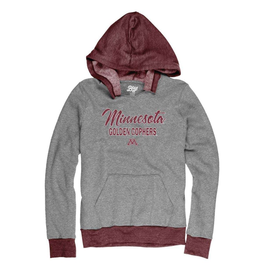 Fan Shop * | Blue 84 Women'S Minnesota Golden Gophers Up N Up Hoodie Heather Maroon