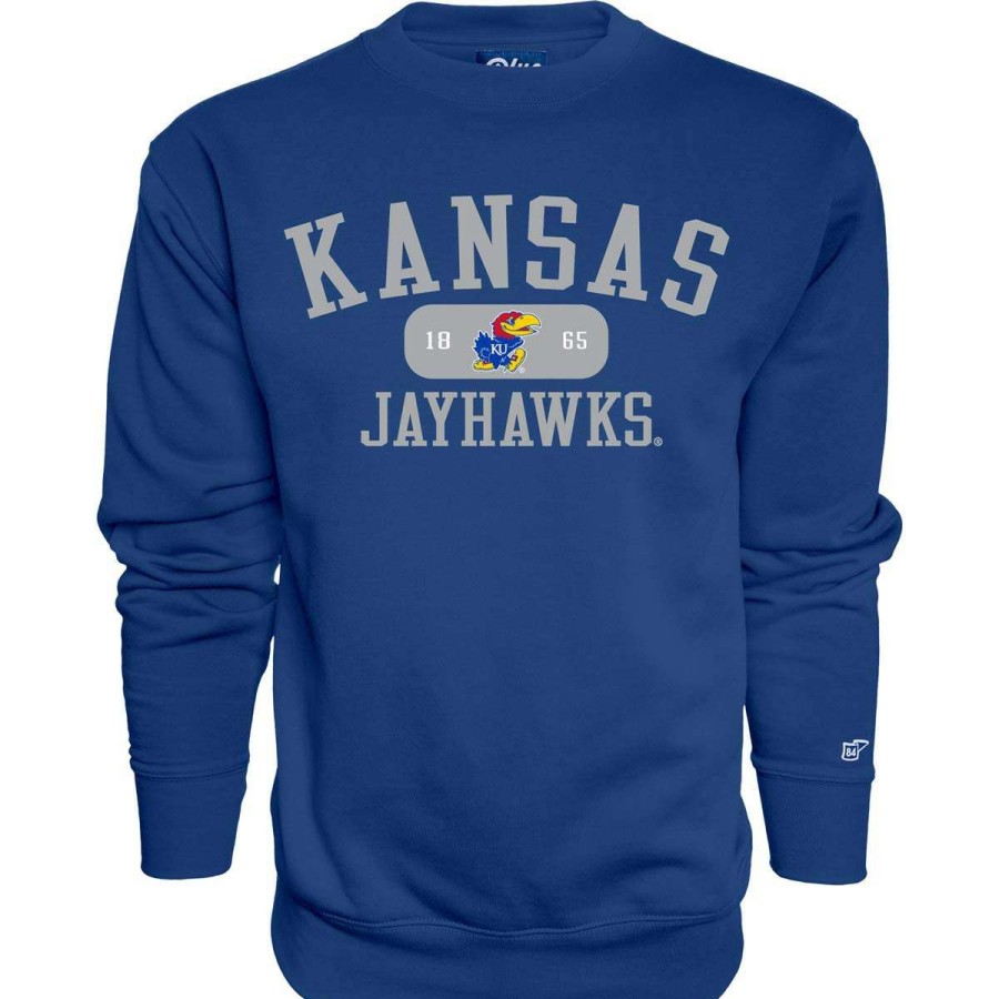 Fan Shop * | Blue 84 Kansas Jayhawks Tool Belt Crewneck Sweatshirt Royal