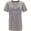 Fan Shop * | Blue 84 Women'S Kansas Jayhawks Flipbash T-Shirt Light Grey