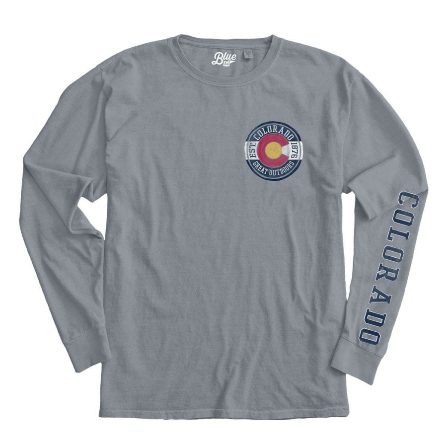 Clothing * | Blue 84 Colorado Grey Outdoors Long Sleeve T-Shirt Steel Grey Heather