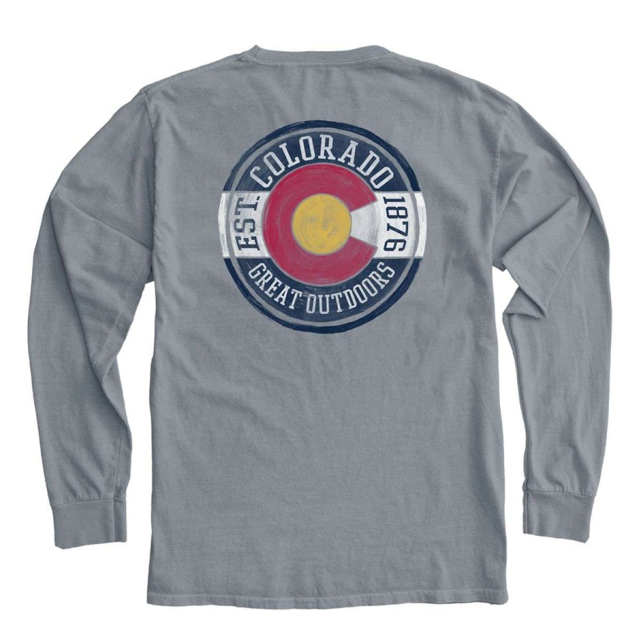 Clothing * | Blue 84 Colorado Grey Outdoors Long Sleeve T-Shirt Steel Grey Heather