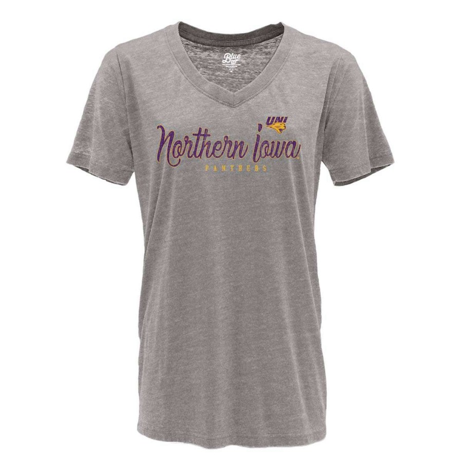 Fan Shop * | Blue 84 Women'S Northern Iowa Panthers Flipbash T-Shirt Grey