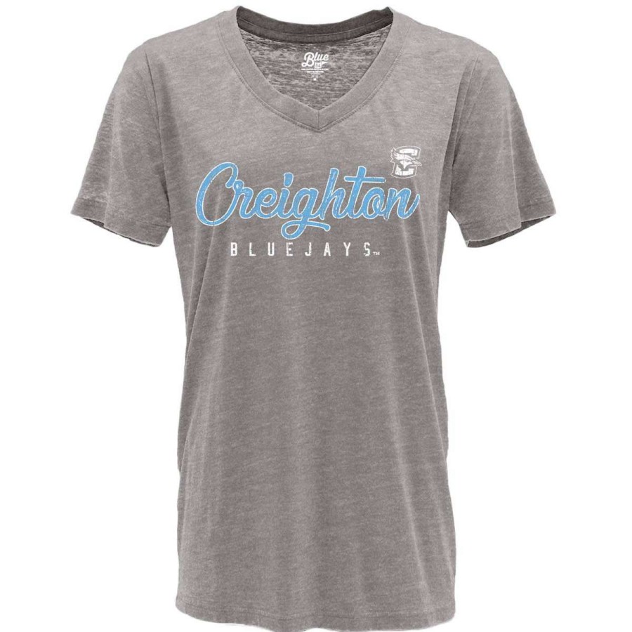 Fan Shop * | Blue 84 Women'S Creighton Bluejays Flipbash T-Shirt Light Grey