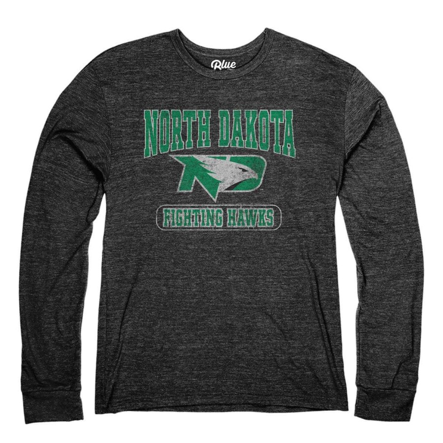 Fan Shop * | Blue 84 North Dakota Fighting Hawks Quick Slant Long Sleeve Shirt Black