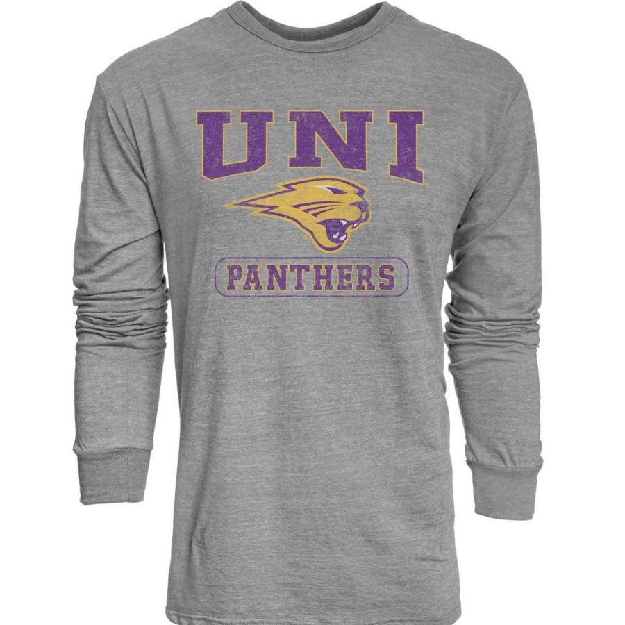 Fan Shop * | Blue 84 Northern Iowa Panthers Quickslant Long Sleeve Shirt Heather Grey